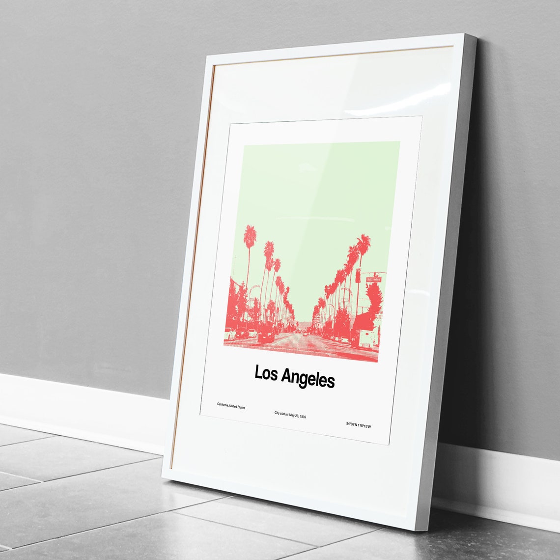 Custom Los Angeles Palms Skyline, Minimalist Art Print - Image 3