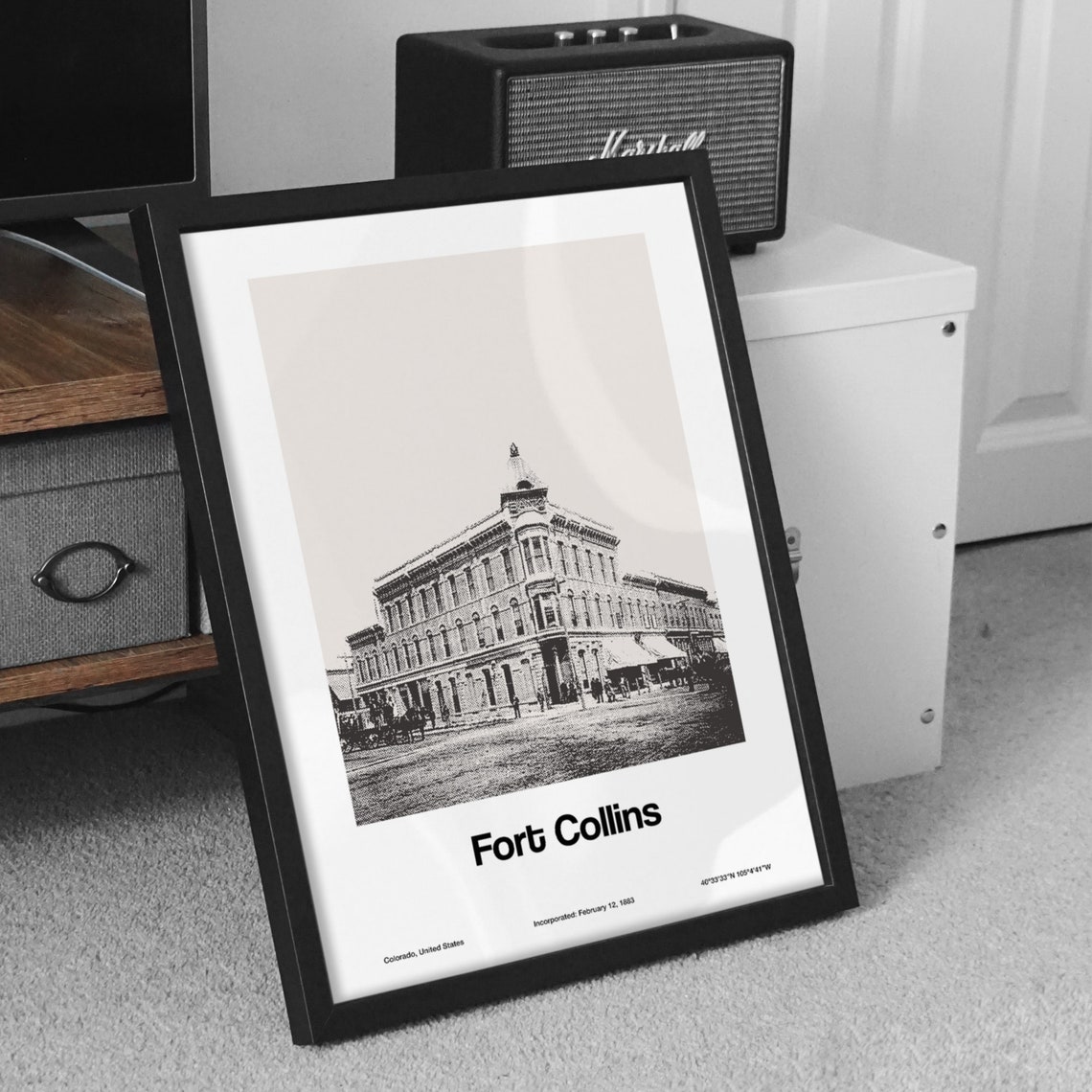 Fort Collins Colorado Minimalist Custom Art Print - Image 3