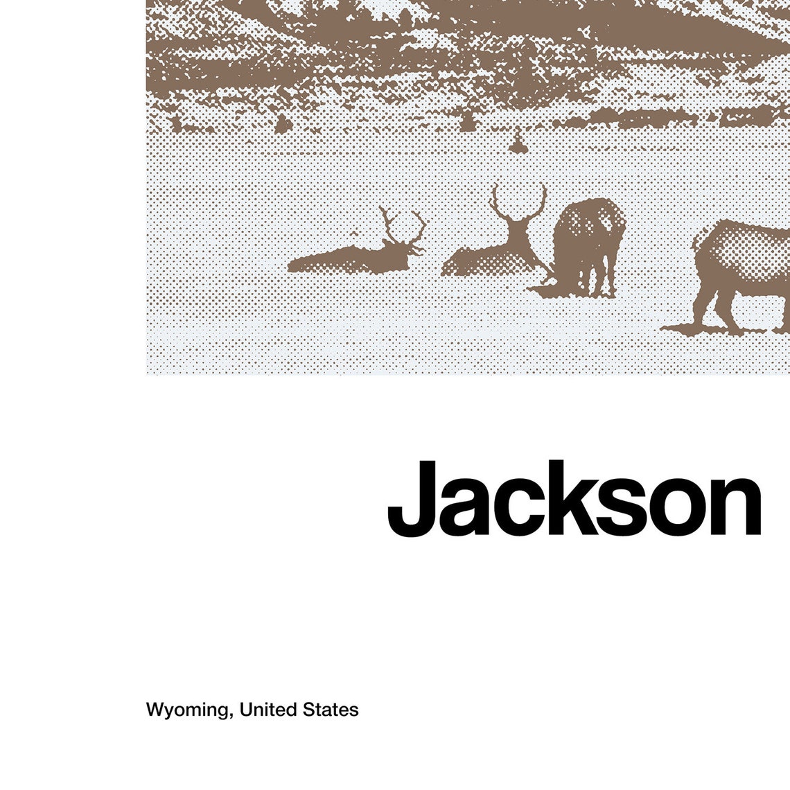 Jackson Hole Valley Wyoming Travel Poster, Minimalist - Image 3