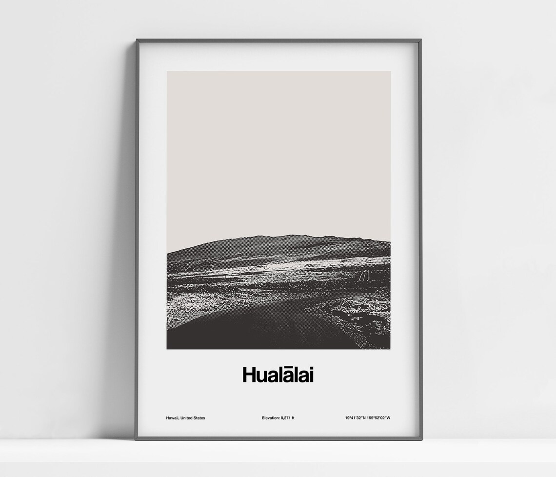 Huallai Hawaiian Islands Poster, Minimalist Hawaii