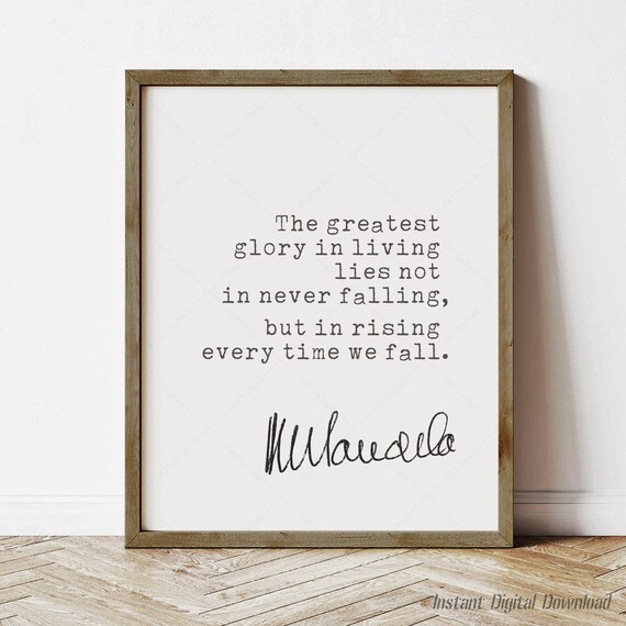 Nelson Mandela Quote, Inspirational Wall Art Print