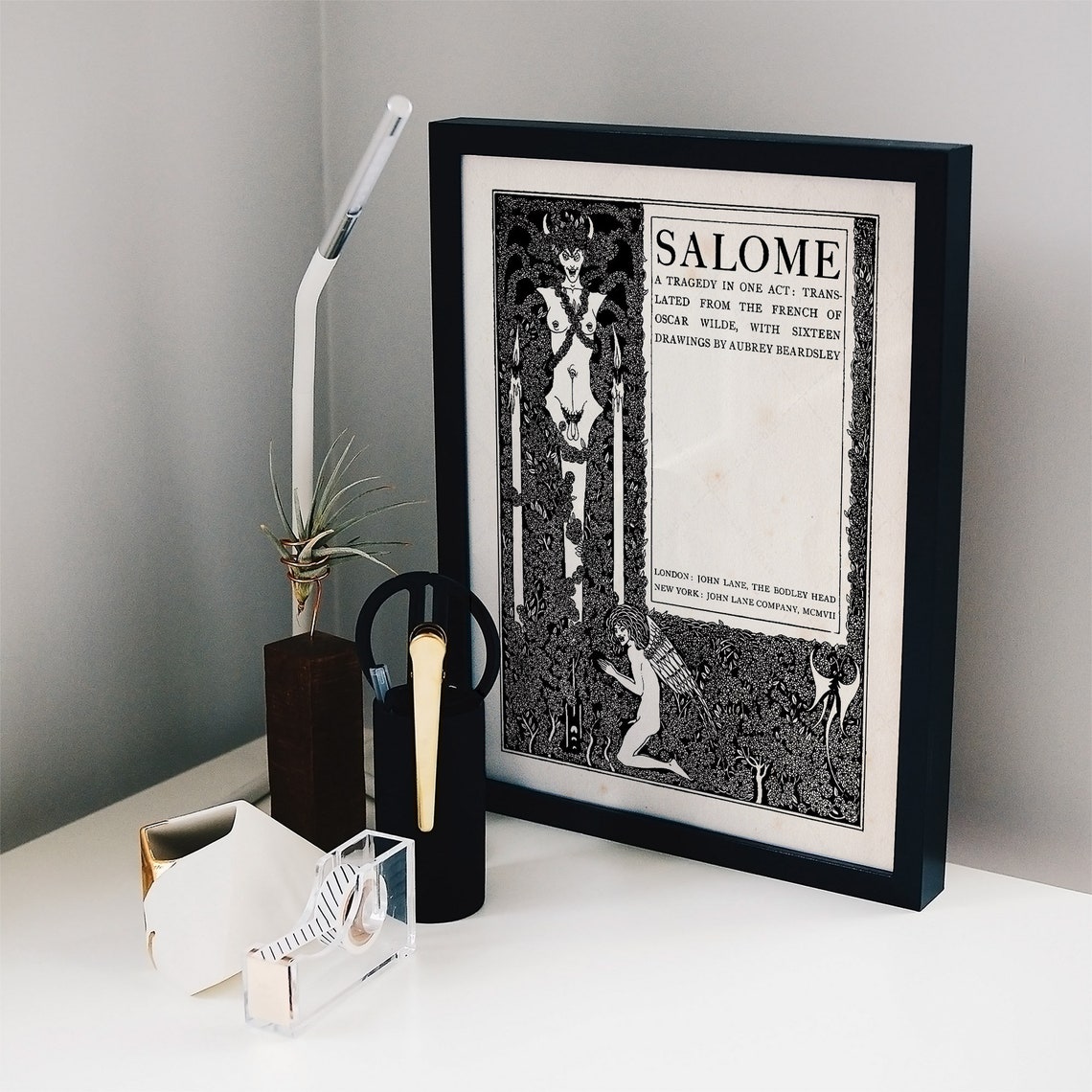 Oscar Wilde Salome 1907 Title Page Aubrey Beardsley Vintage Art Print - Image 3