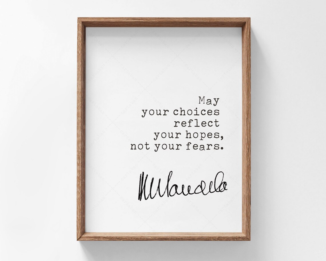 Nelson Mandela Hope Quote Poster for Book Lovers