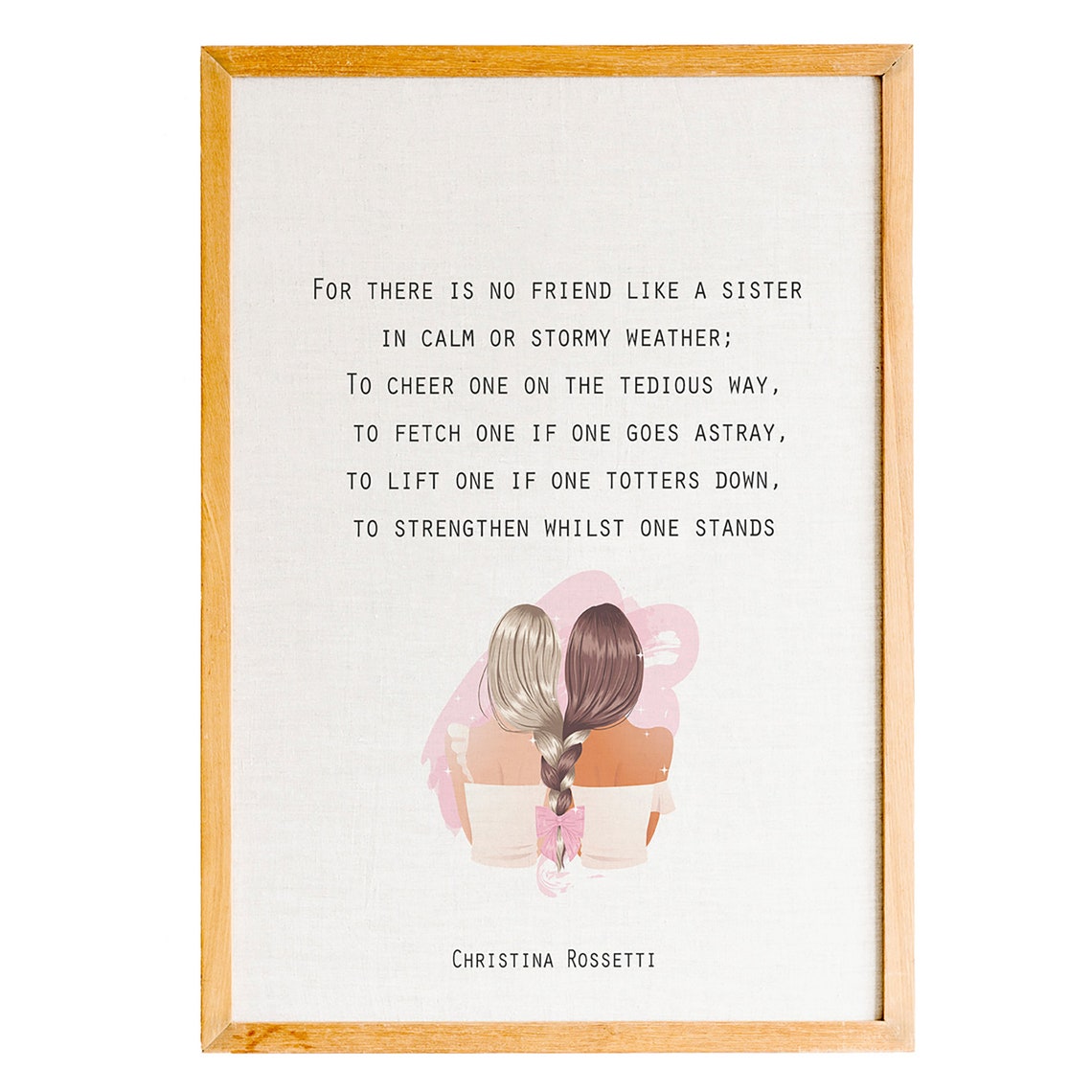 Sister Poem Print Sisters Quote Print Christina Rossetti Sister Gift Wall Art No Friend Like A Sister Art Quote Gift For Sister Wall