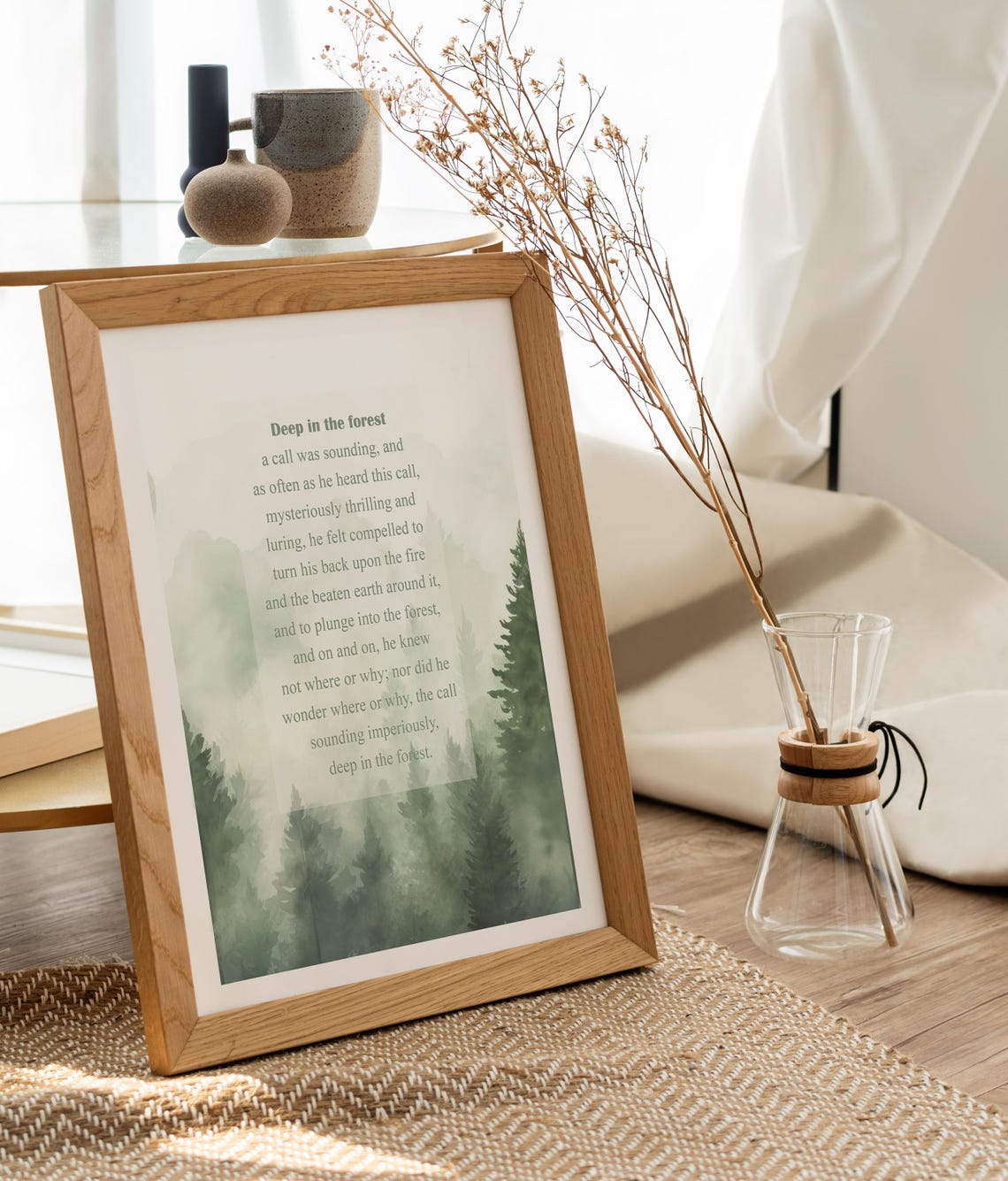 Jack London Call of the Wild Deep in the Forest Quote Poster - Image 2