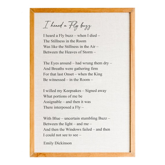 Emily Dickinson I Heard A Fly Buzz Literary Classic Poem Poster
