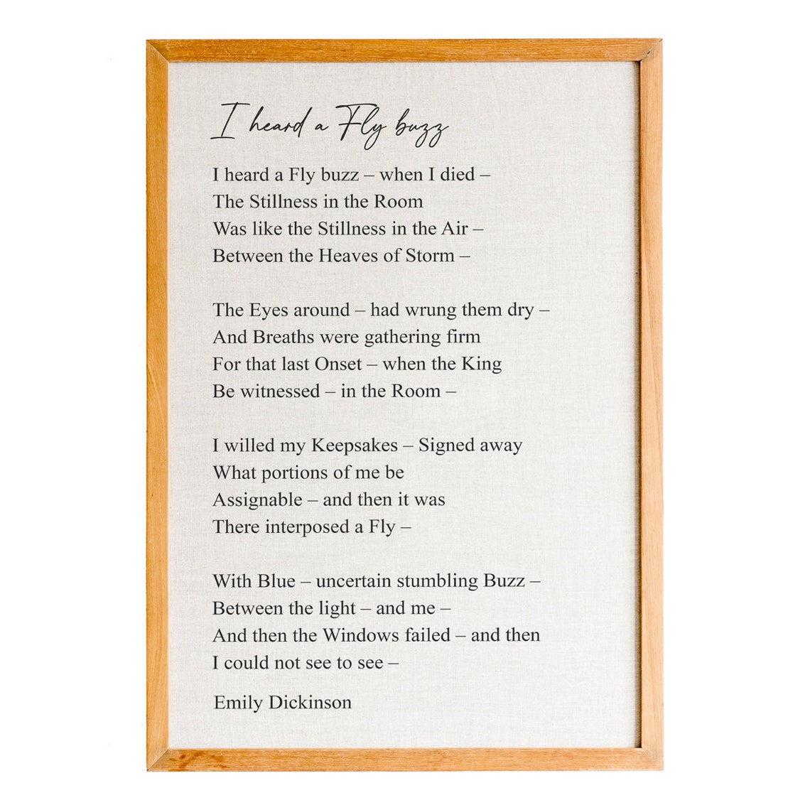 Emily Dickinson I Heard A Fly Buzz Literary Classic Poem Poster