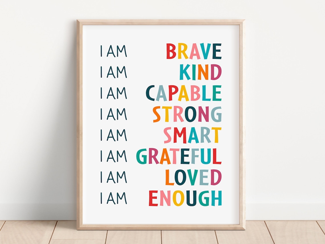 Affirmations Poster, Calm Classroom Psychology Decor