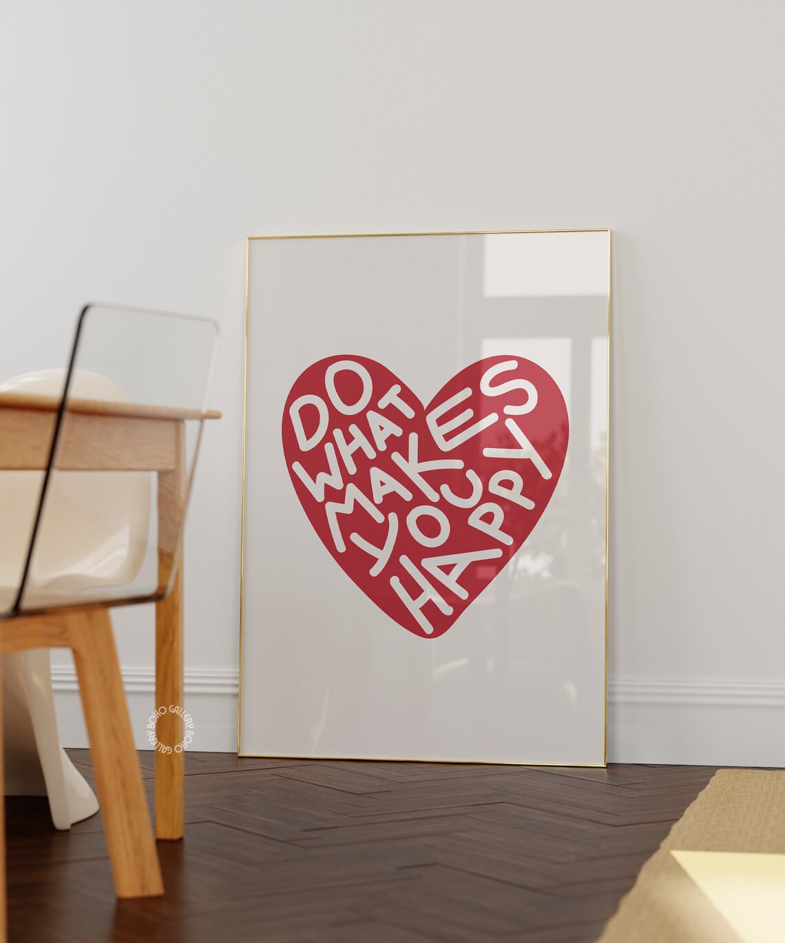 Soft Pink Heart Love Typography Poster, Maximalist - Image 2