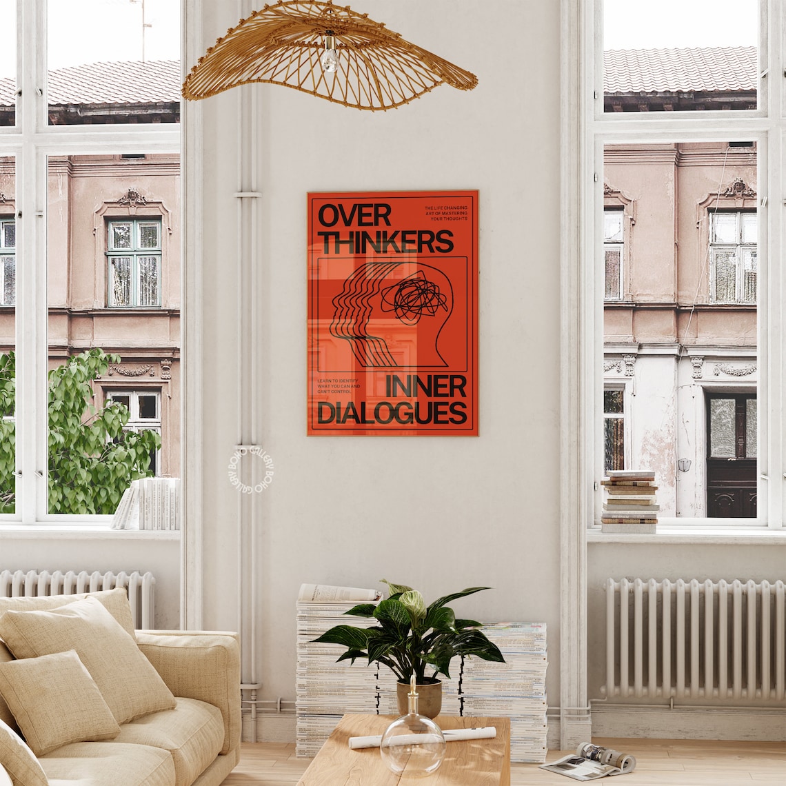 Overthinkers Psychedelic 70s Typography Art Print - Image 2