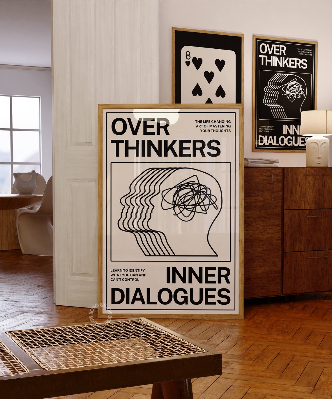 Overthinkers Inner Dialogues Modern Mindfulness Typography Poster