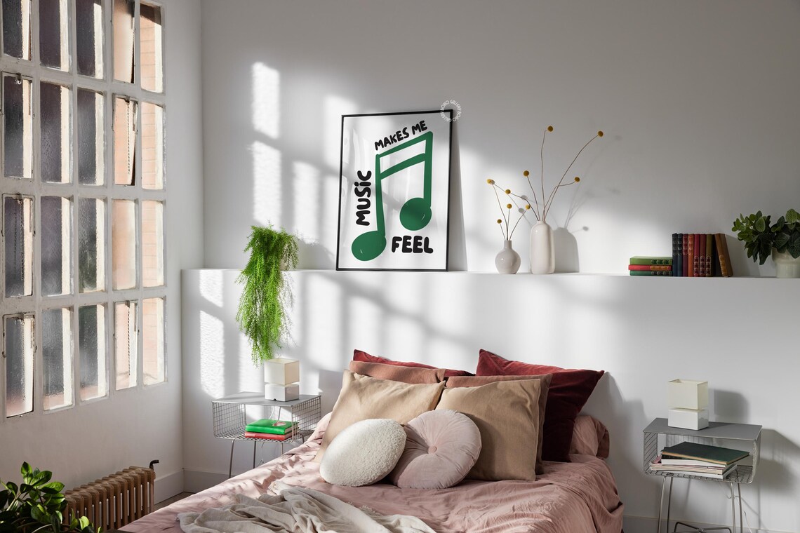Music Note Poster, Retro Preppy Room Decor - Image 2