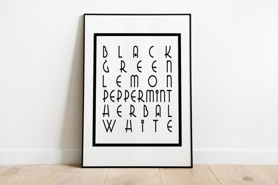 Types Of Tea As Posters Available In Sizes A5 A3