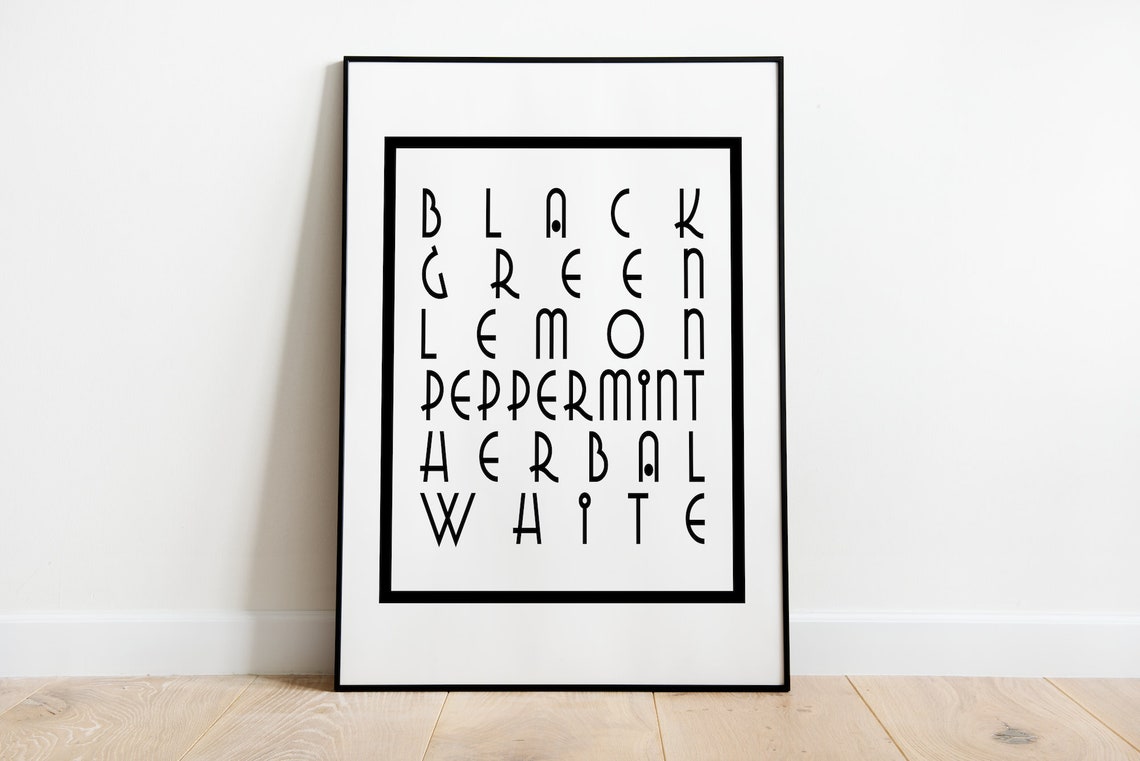 Types Of Tea As Posters Available In Sizes A5 A3