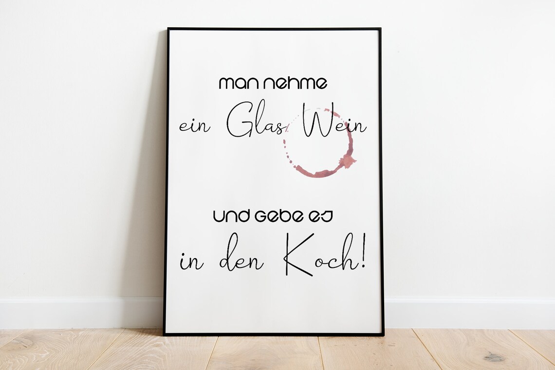 Take a Glass of Wine Typography Kitchen Art Print