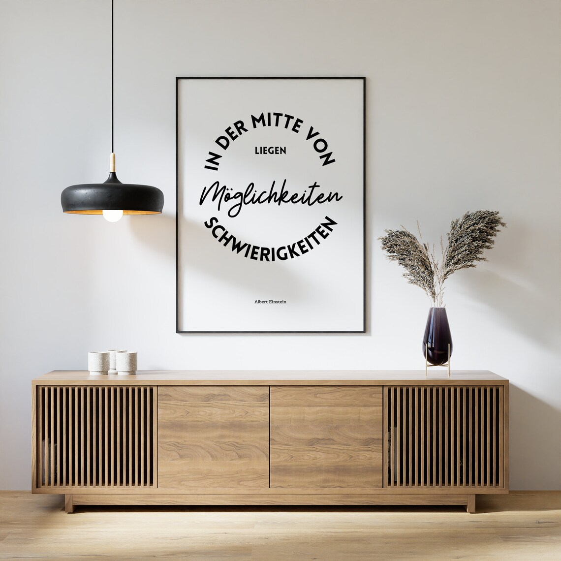 Albert Einsteins Wisdom Opportunities In The Midst Of Difficulties Poster Typography In Sizes A5 A3 - Image 3