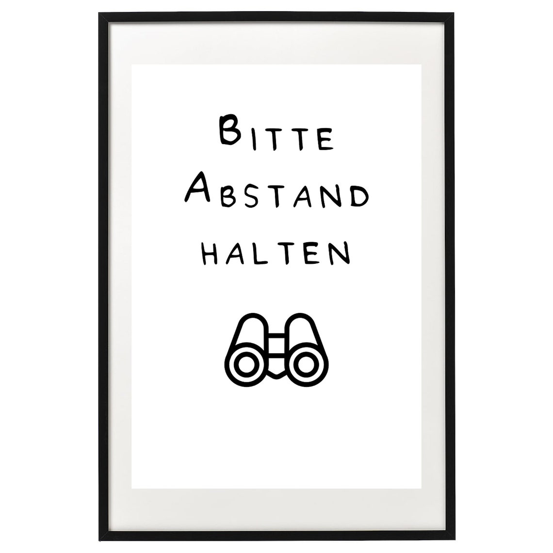 Bitte Abstand Halten German Keep Distance Funny Binoculars Poster - Image 2