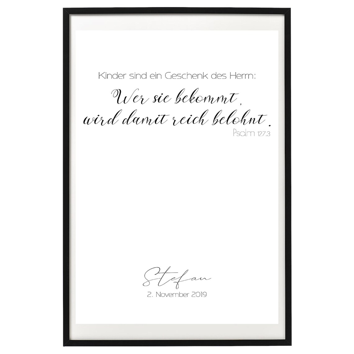 Personalized Psalm 127 Children Gift Of Lord German Name Poster - Image 2