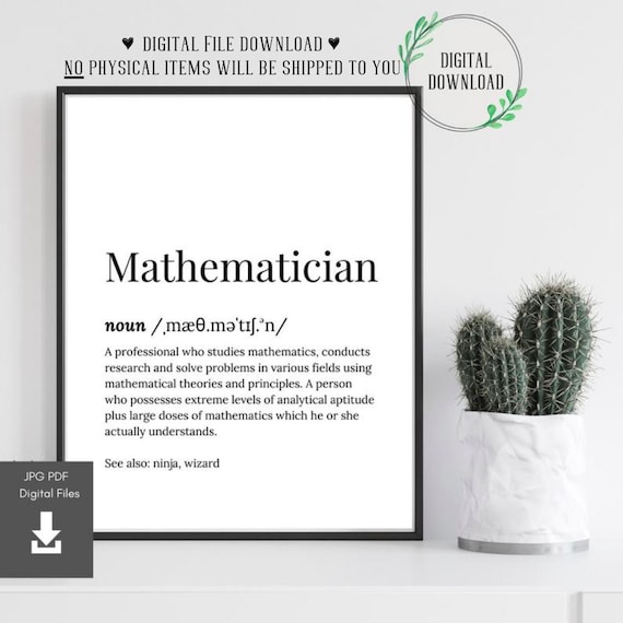 Mathematician Definition Dictionary Serif Funny Ninja Wizard Poster