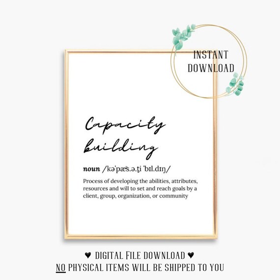 Capacity Building Definition Social Work Dictionary Script Wall Poster