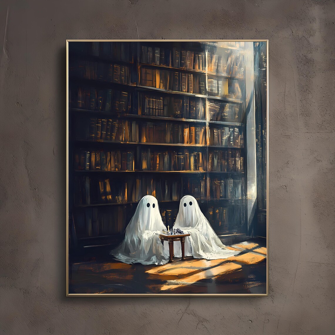 Phantom Checkmate Art Print, Dark Academia Decor