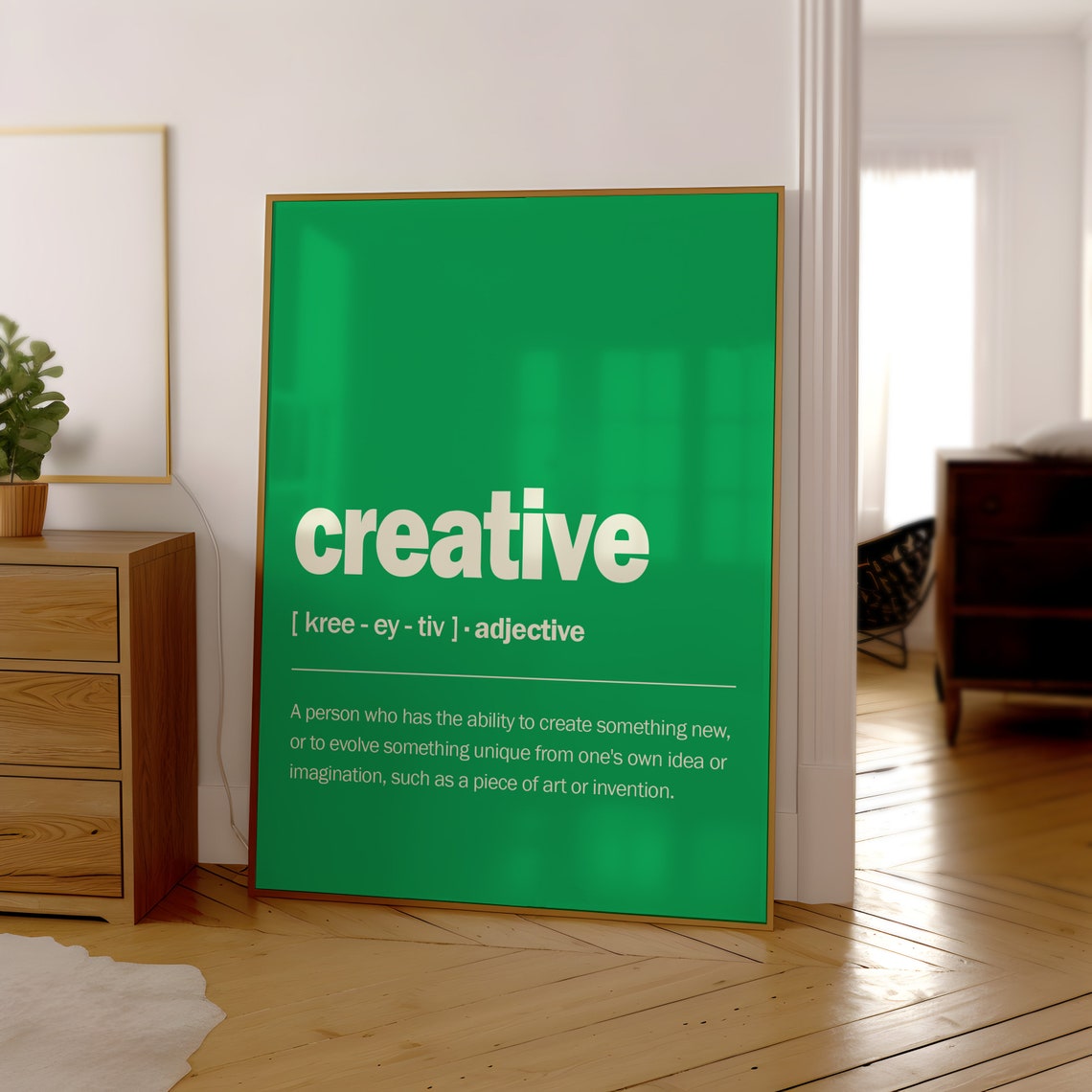 Creative Dictionary Definition Green Minimalist Artist Gift Poster - Image 3