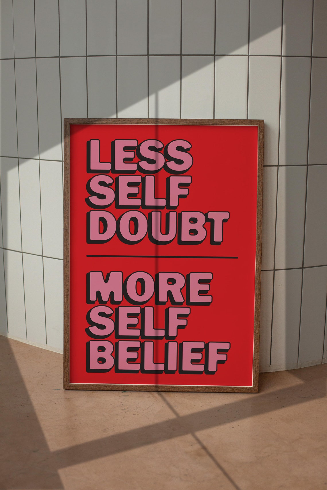 Less Is More Motivational Poster Creativity Quote Retro Wall Art Red Typography Modern Room Decor Large Art - Image 5