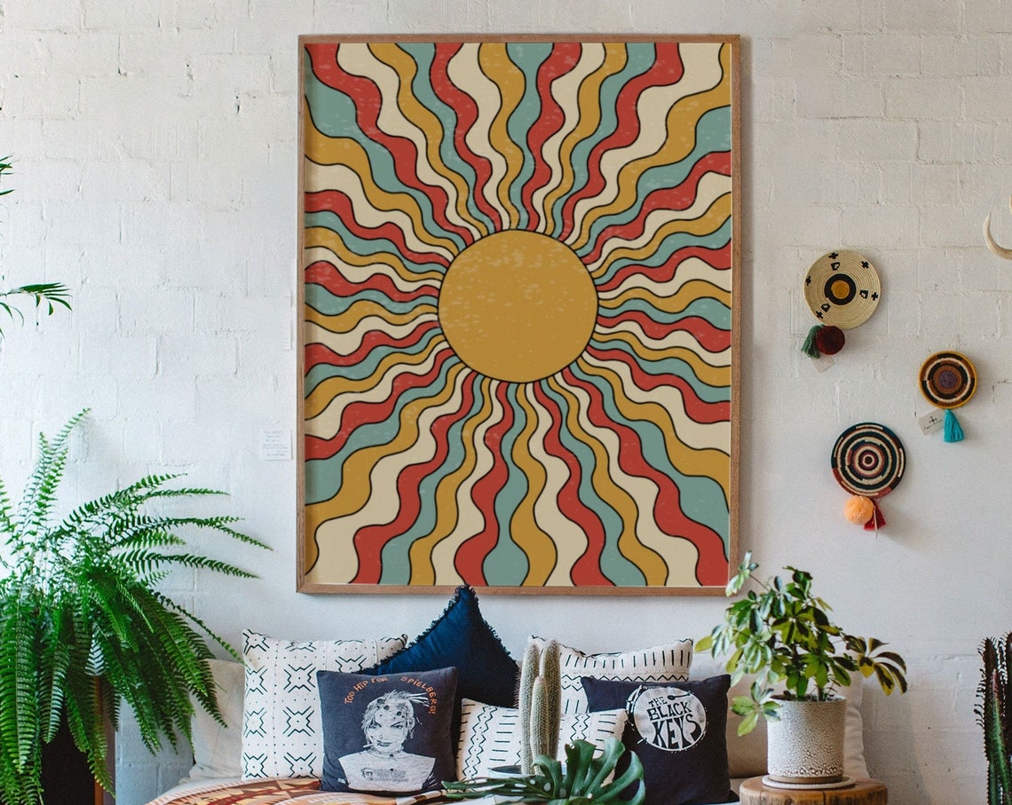 70s Vintage Poster 80 Retro Decor 1970 Home Design 70 Wall Art Boho Home 70 Bedroom Poster 90 Rainbow