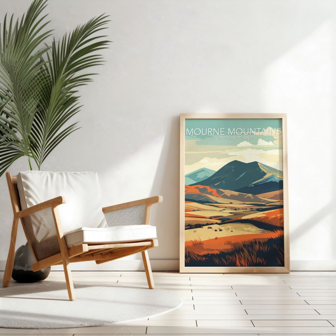 Mourne Mountains Northern Ireland Autumn Landscape Art Poster - Image 3