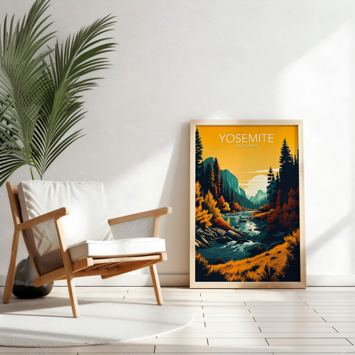 Yosemite California River Valley Autumn Granite Travel Poster - Image 2