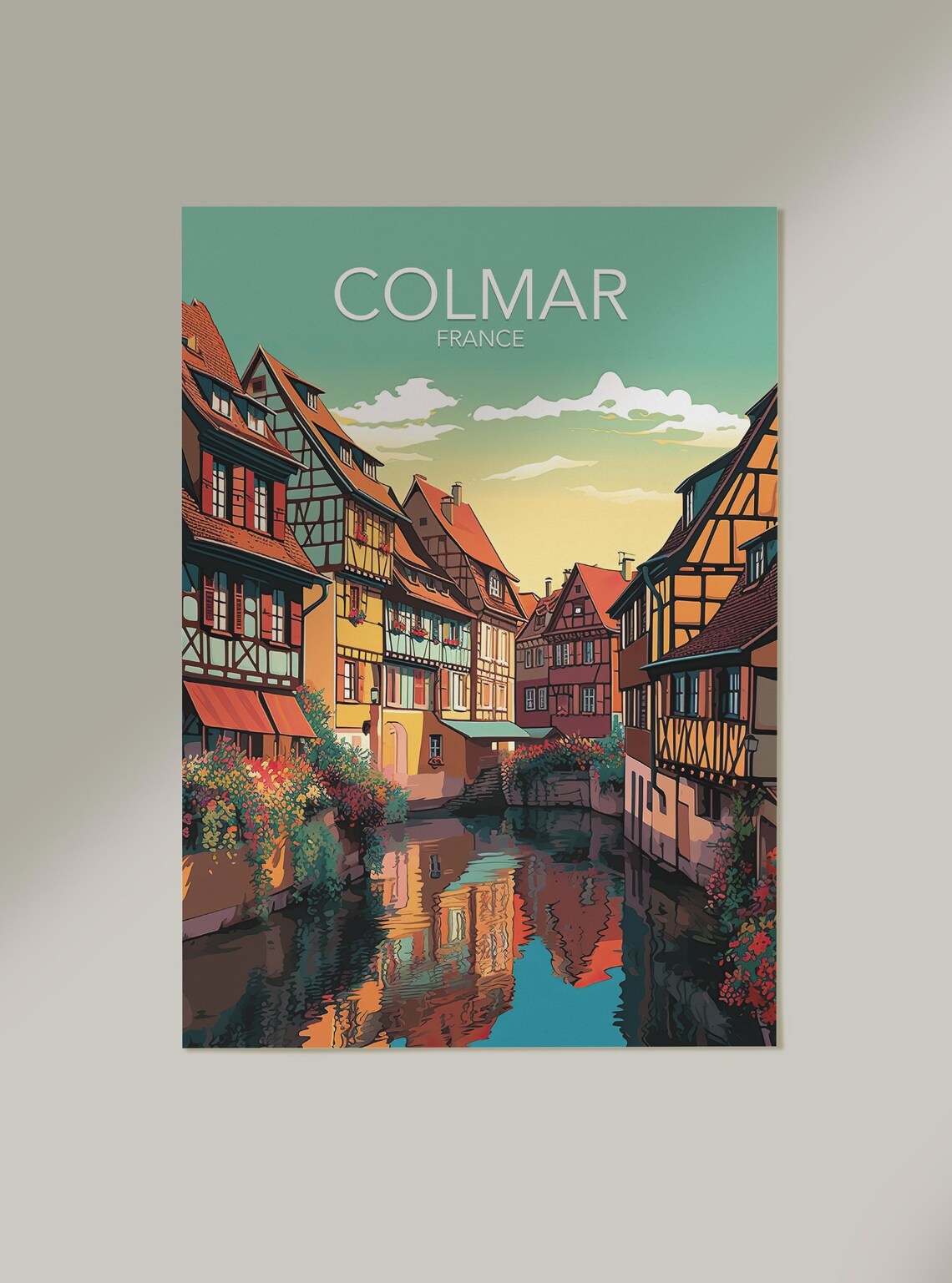 Colmar France Old Town Half Timbered Canal Houses Travel Art Poster - Image 2
