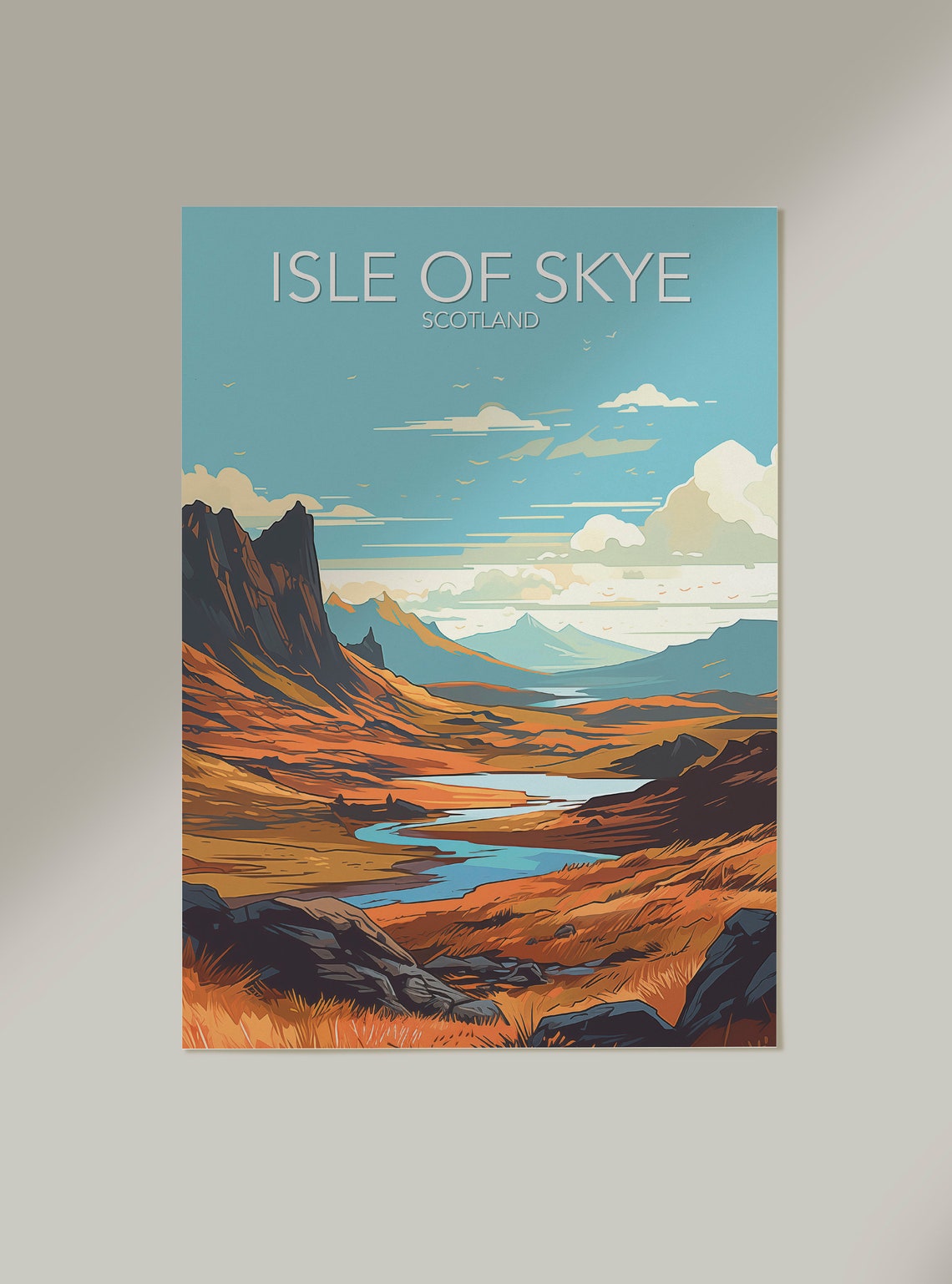 Isle of Skye Scotland Mountain Valley River Vintage Landscape Poster - Image 2