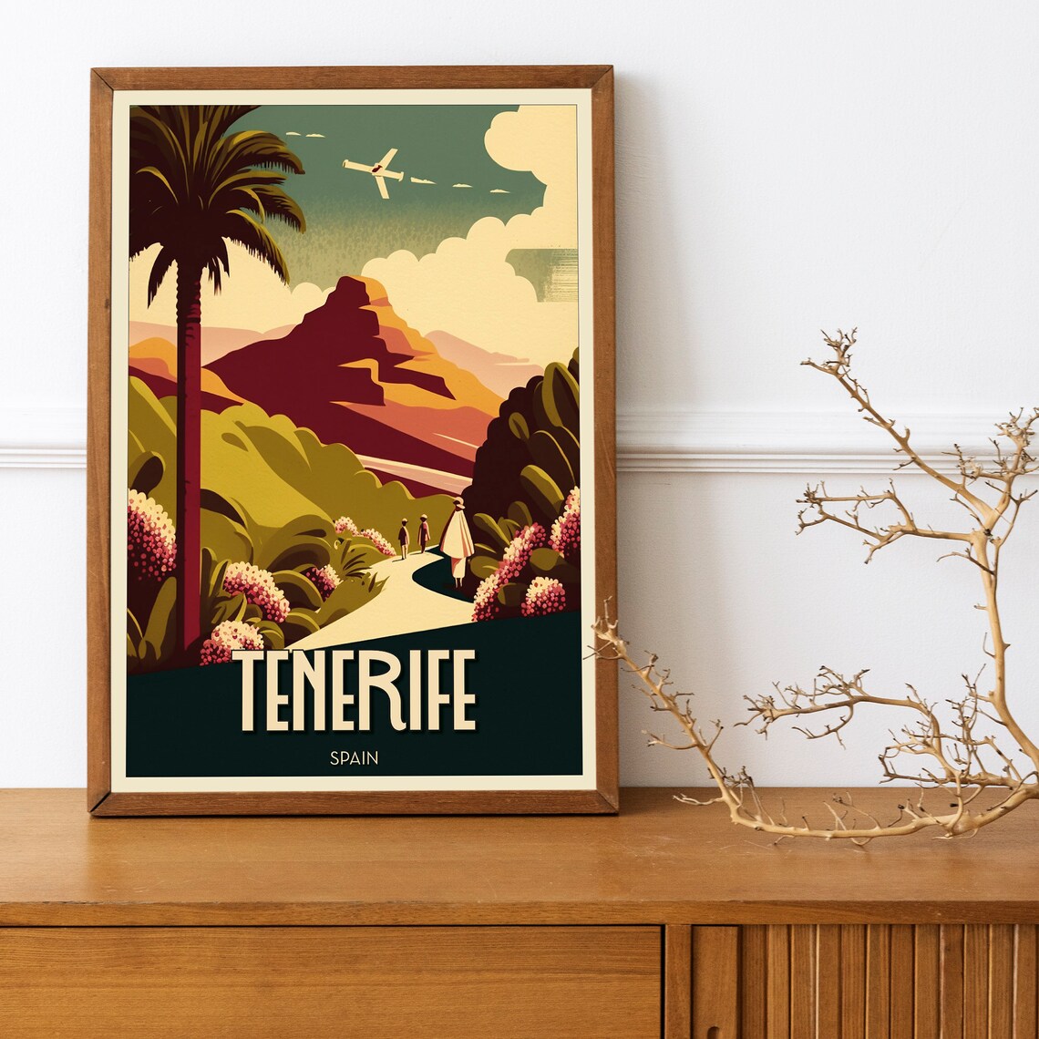 Tenerife Vintage Travel Poster, Island Art Print