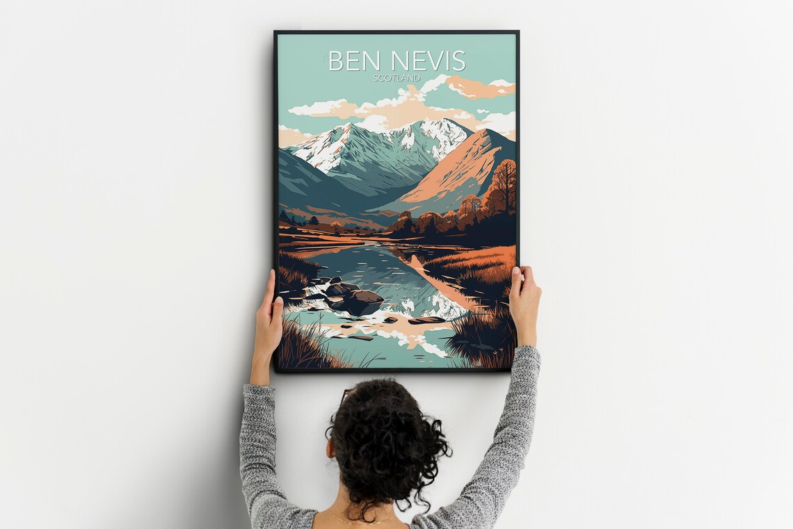 Ben Nevis Modern Poster Print, Mountain Peak - Image 2