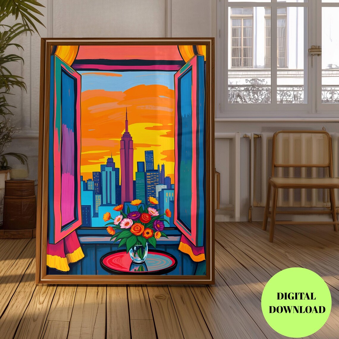 Bold NYC Skyline, Modern Cityscape Art Print