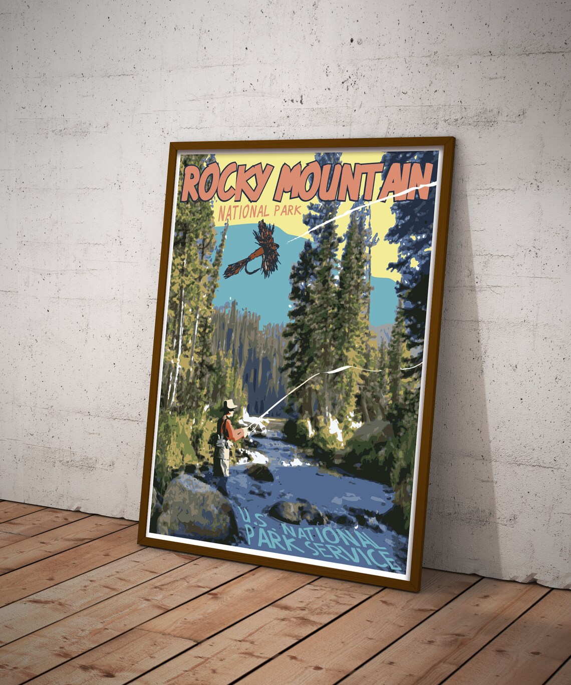 Rocky Mountain National Park Flyfishing Travel Poster