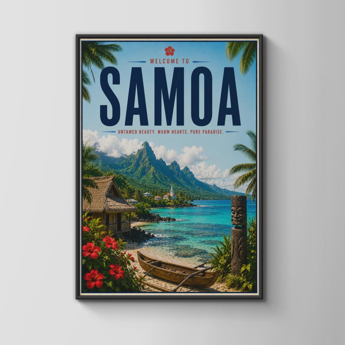 Welcome To Samoa Travel Poster, Tropical Paradise