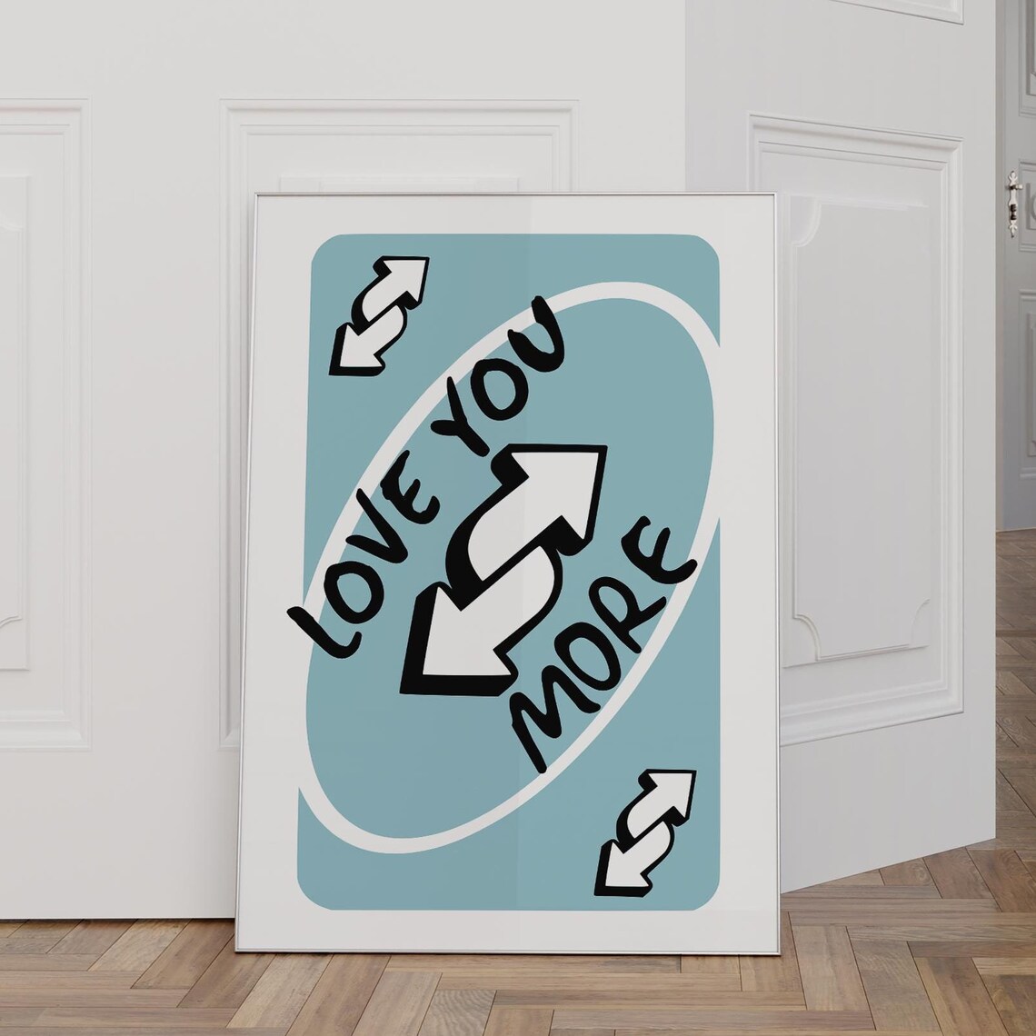 Love You More Love Card Retro Valentine's Art Print