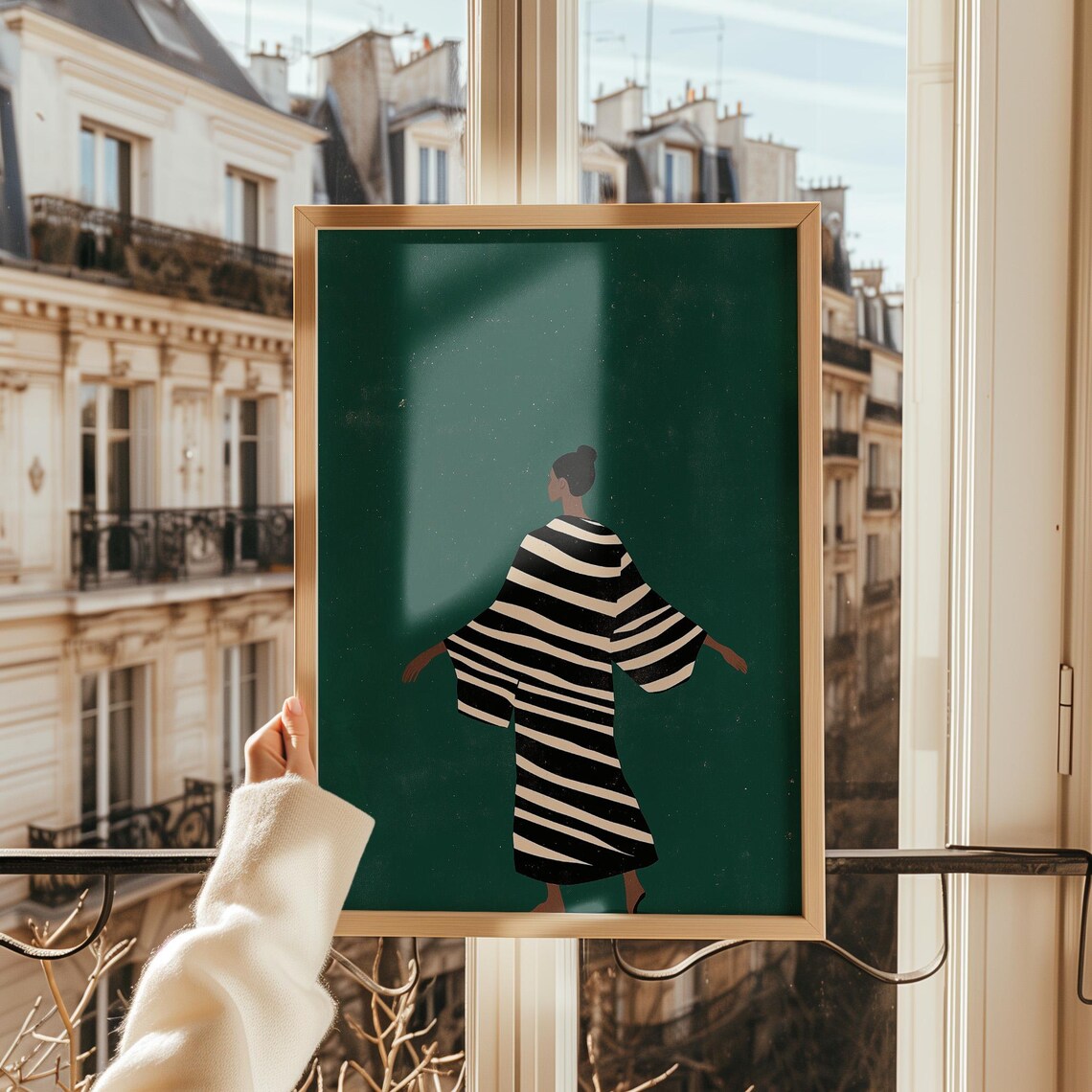 Minimalist Woman Illustration, Contemporary Wall Art - Image 2