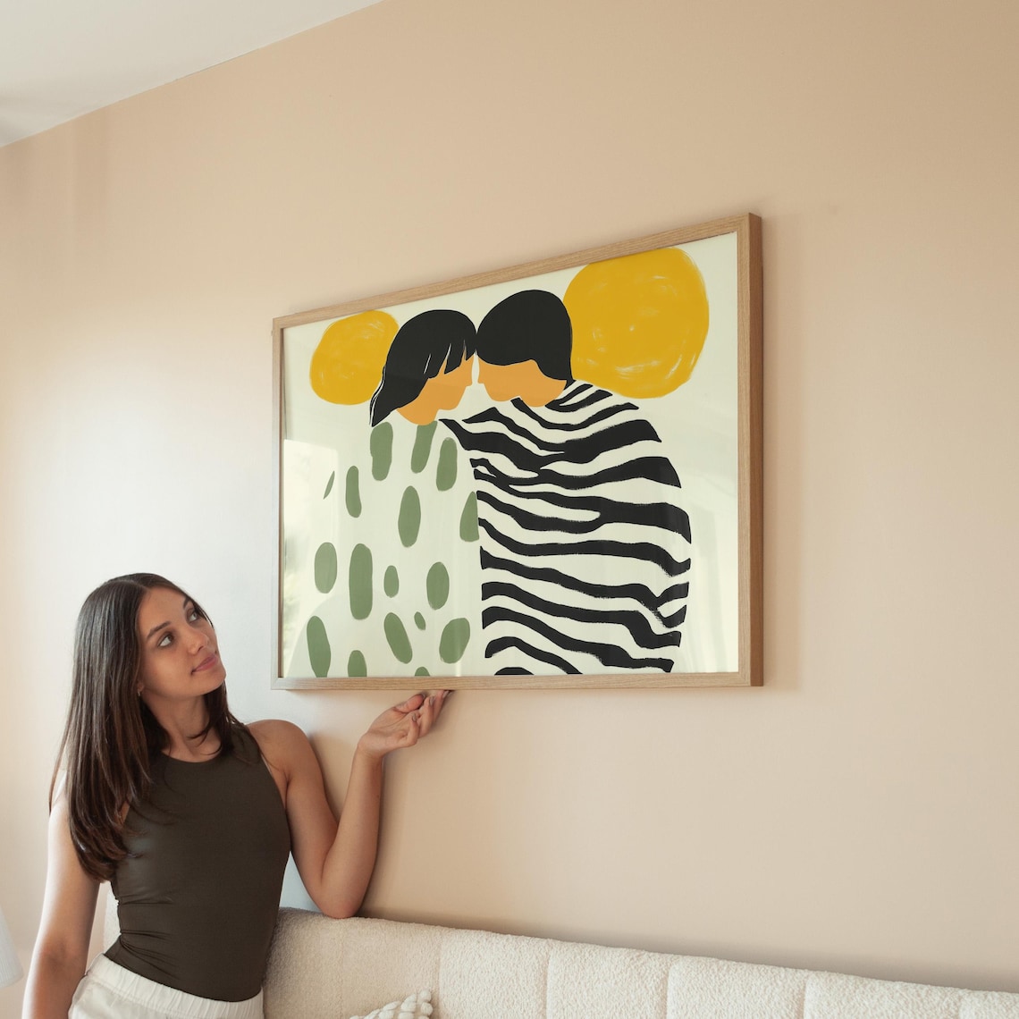 Abstract Couple Zebra Print, Minimalist Art Print - Image 3