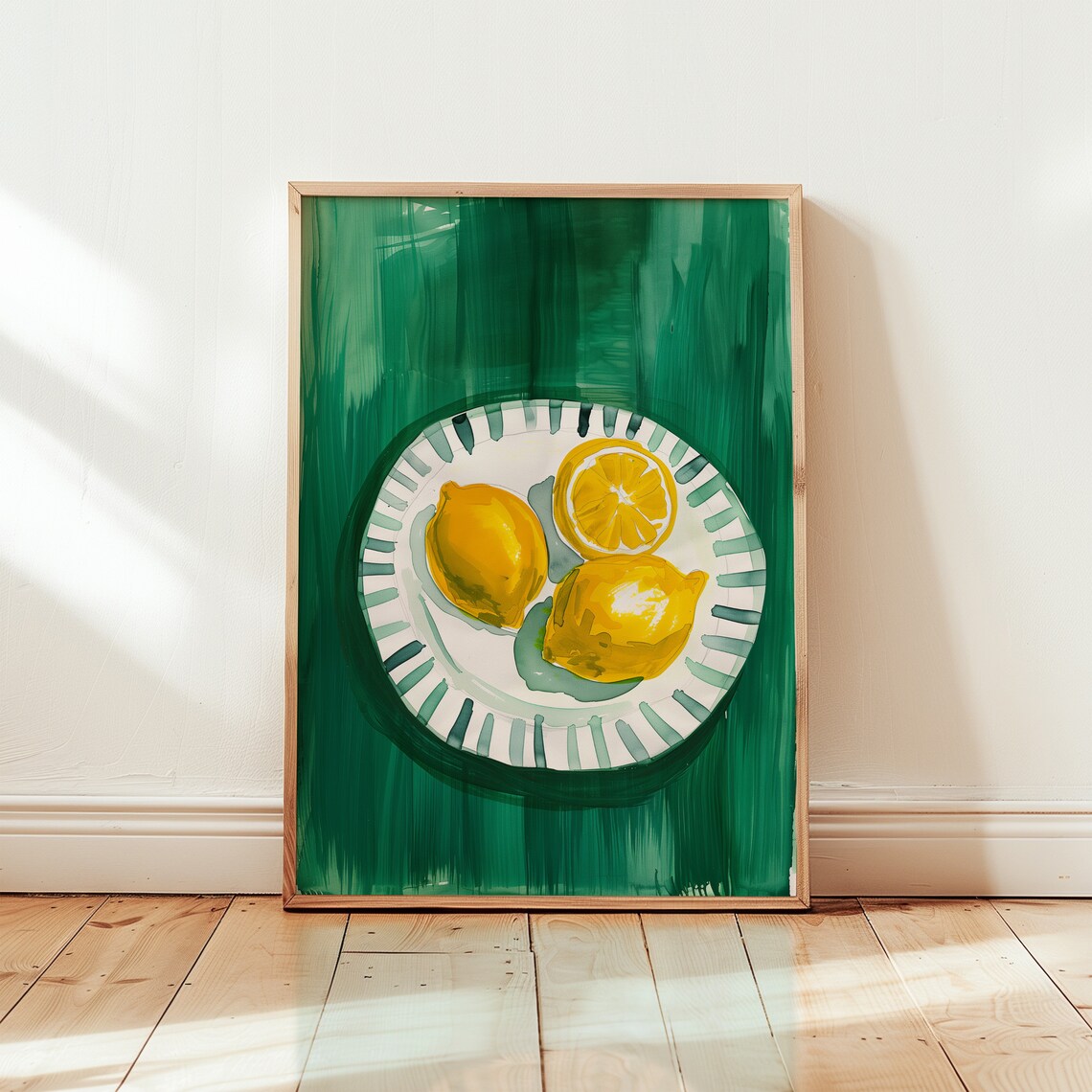 Abstract Lemons Contemporary Kitchen Art Print - Image 2