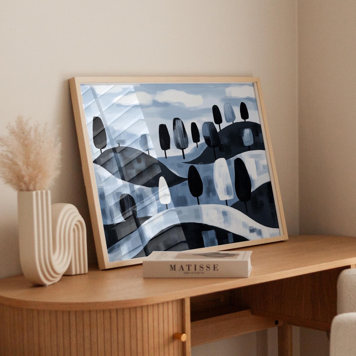 Monochrome Tree Landscape, Minimalist Abstract Forest - Image 5
