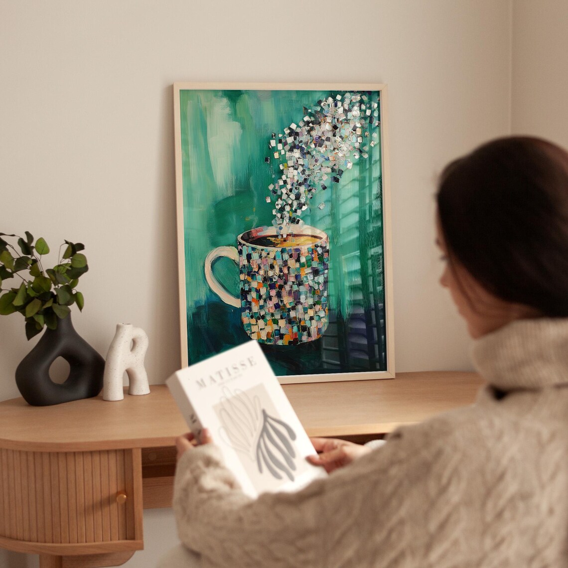 Colorful Mosaic Coffee Mug Abstract Steam Art - Image 6