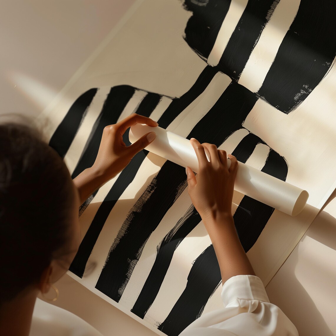 Black And White Abstract Woman, Minimalist Figure Art Print - Image 4