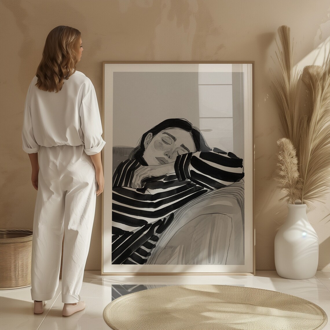 Abstract Woman Contemporary Art Print, Eclectic Decor