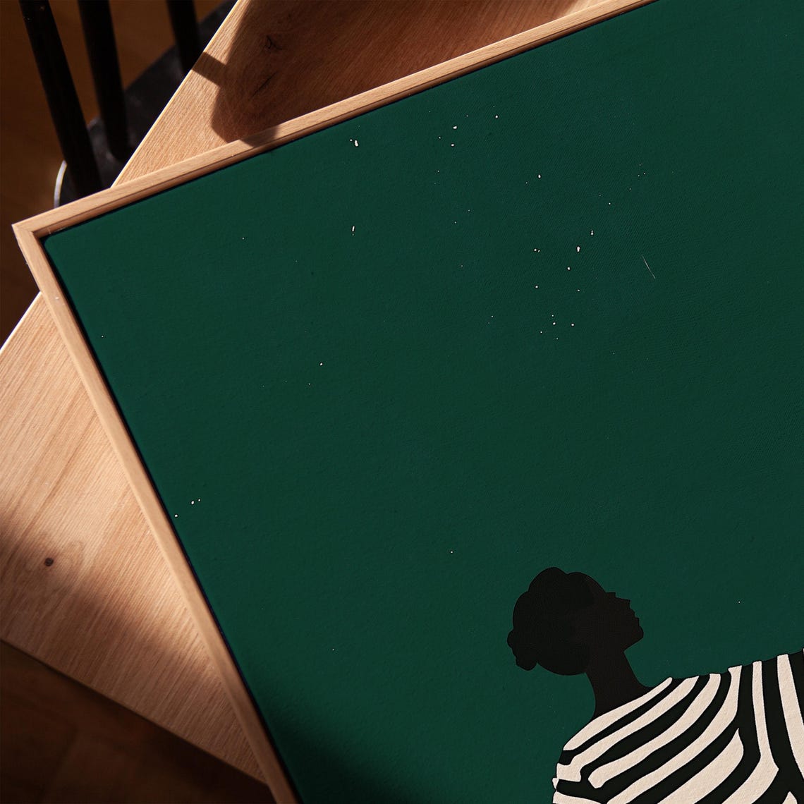Emerald Green Kimono Woman Silhouette Bold Minimalist Style Poster - Image 4
