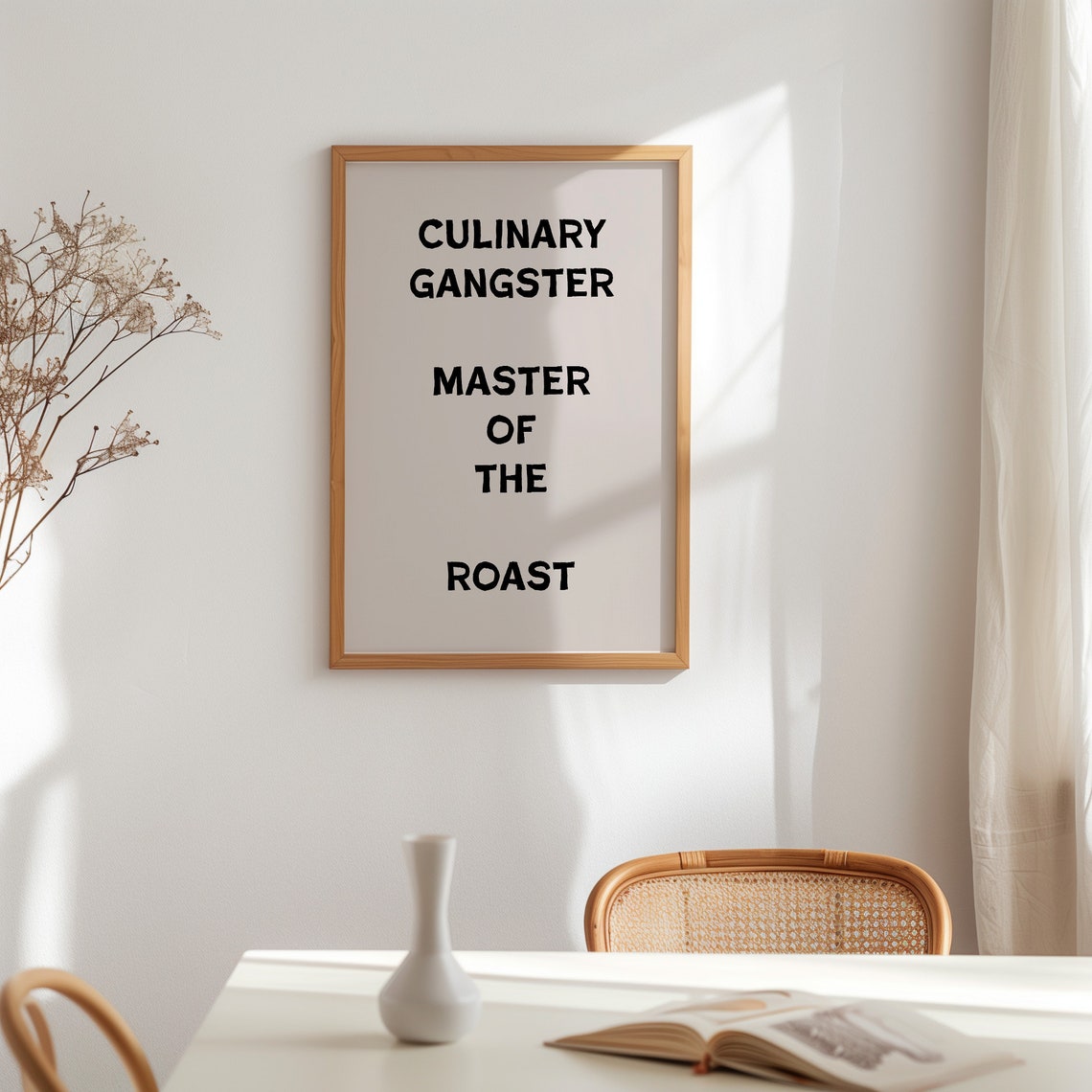 Culinary Gangster Master of the Roast Funny Kitchen Sign Poster - Image 2