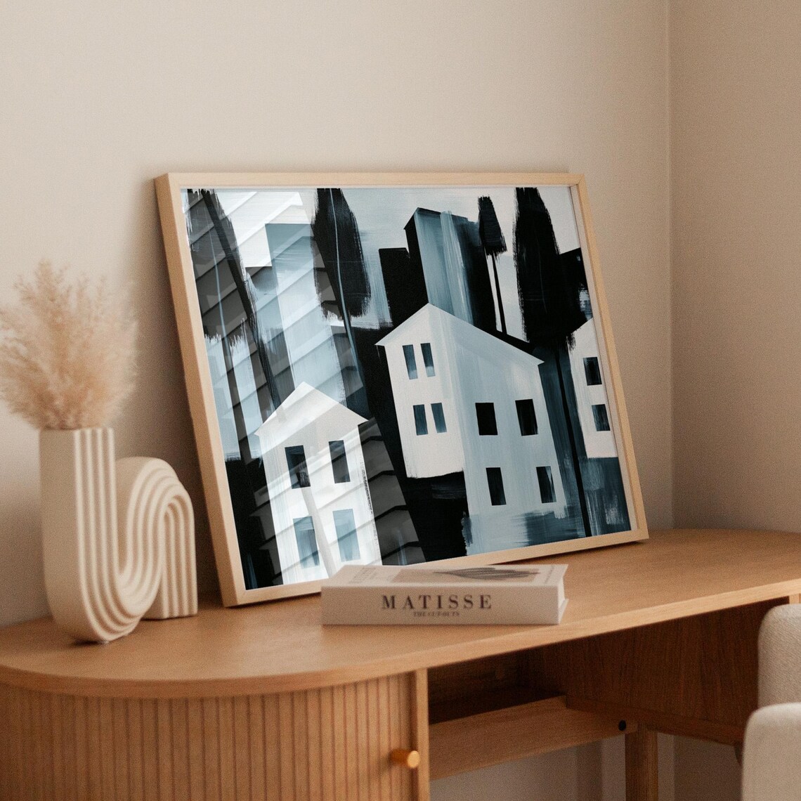 Modern Minimalist Cityscape, Abstract Urban Art Print