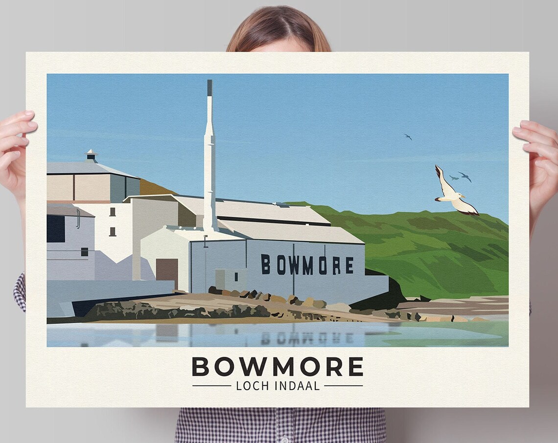 Bowmore Loch Indaal Illustration Art Print