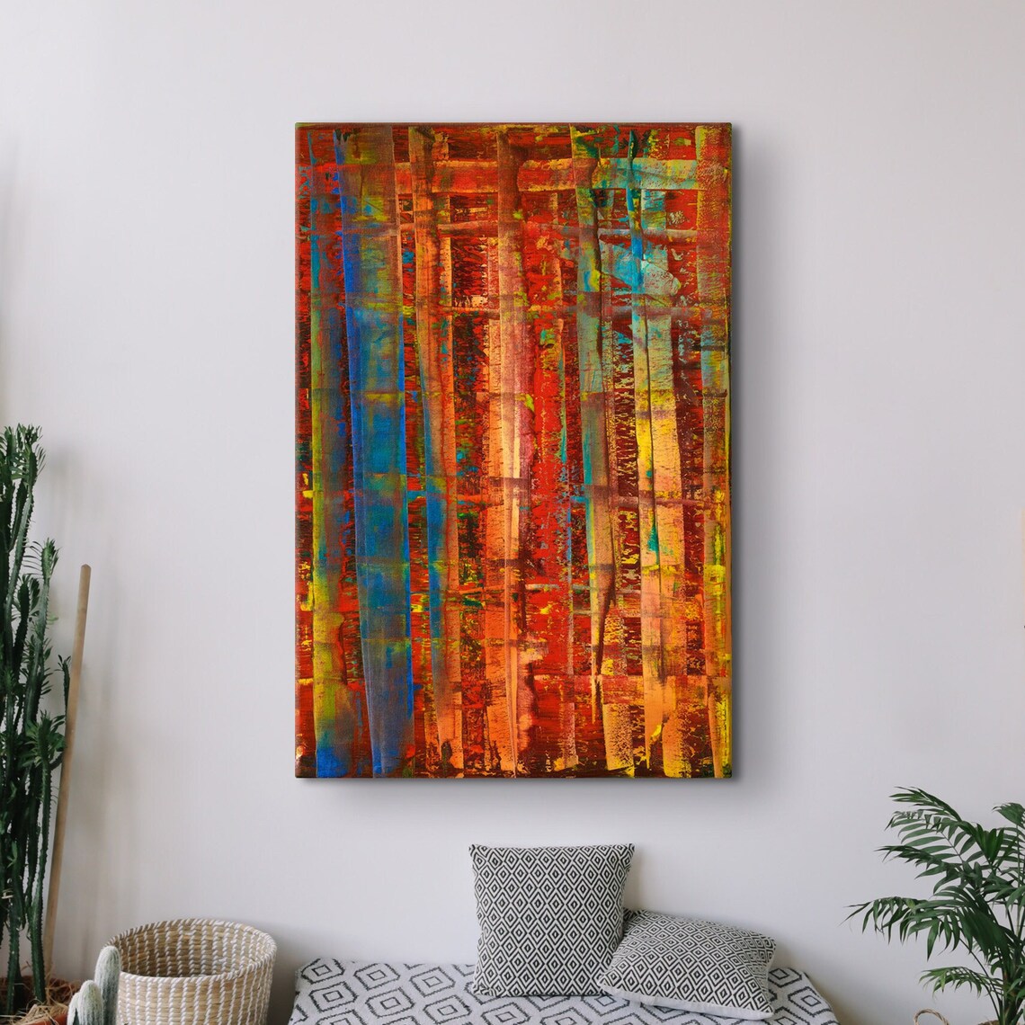 Gerhard Richter-Inspired Colorful Glass Art Print